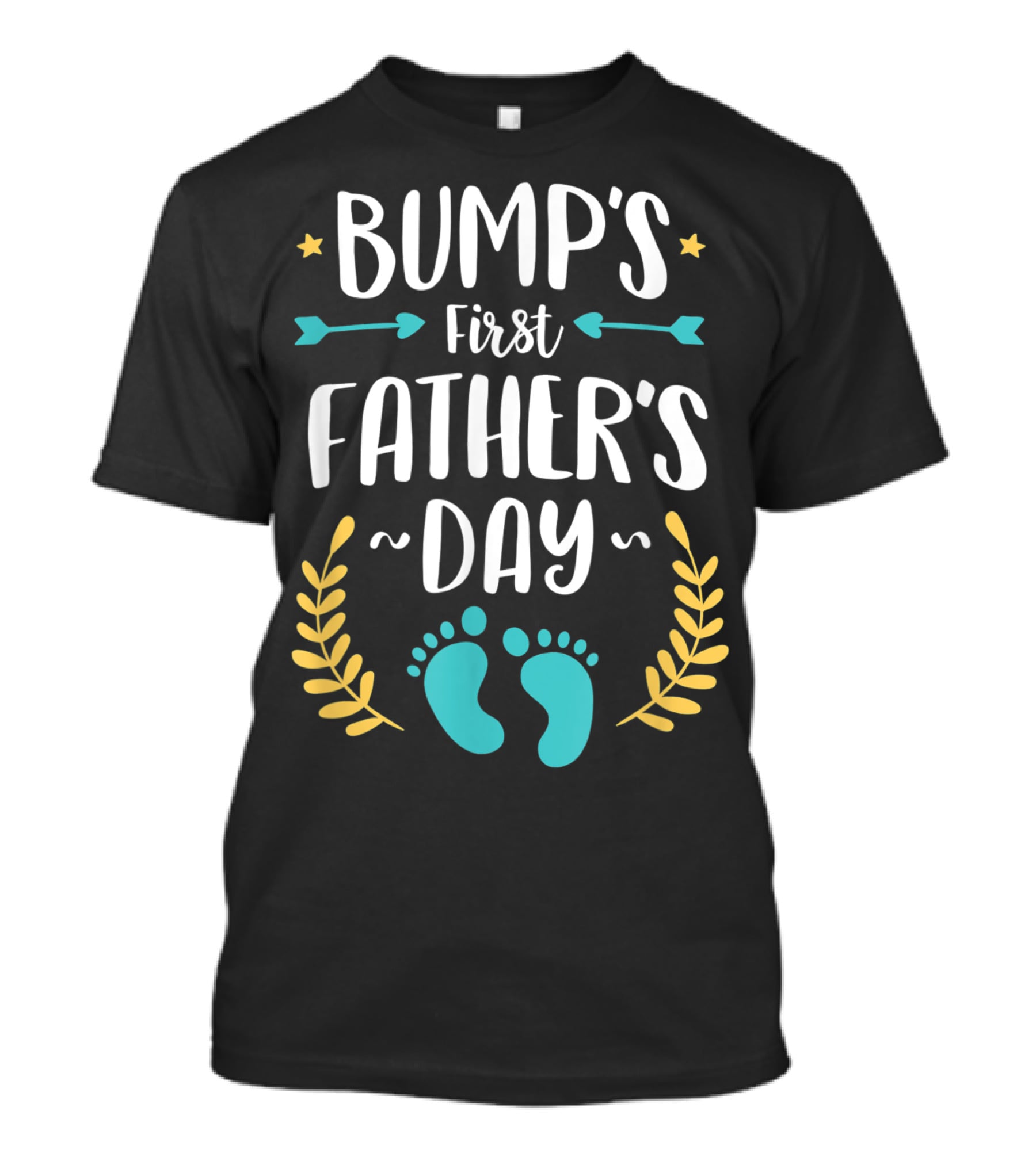 Bump's First Father's Day Baby Footprints Arrows And Stars T-Shirt