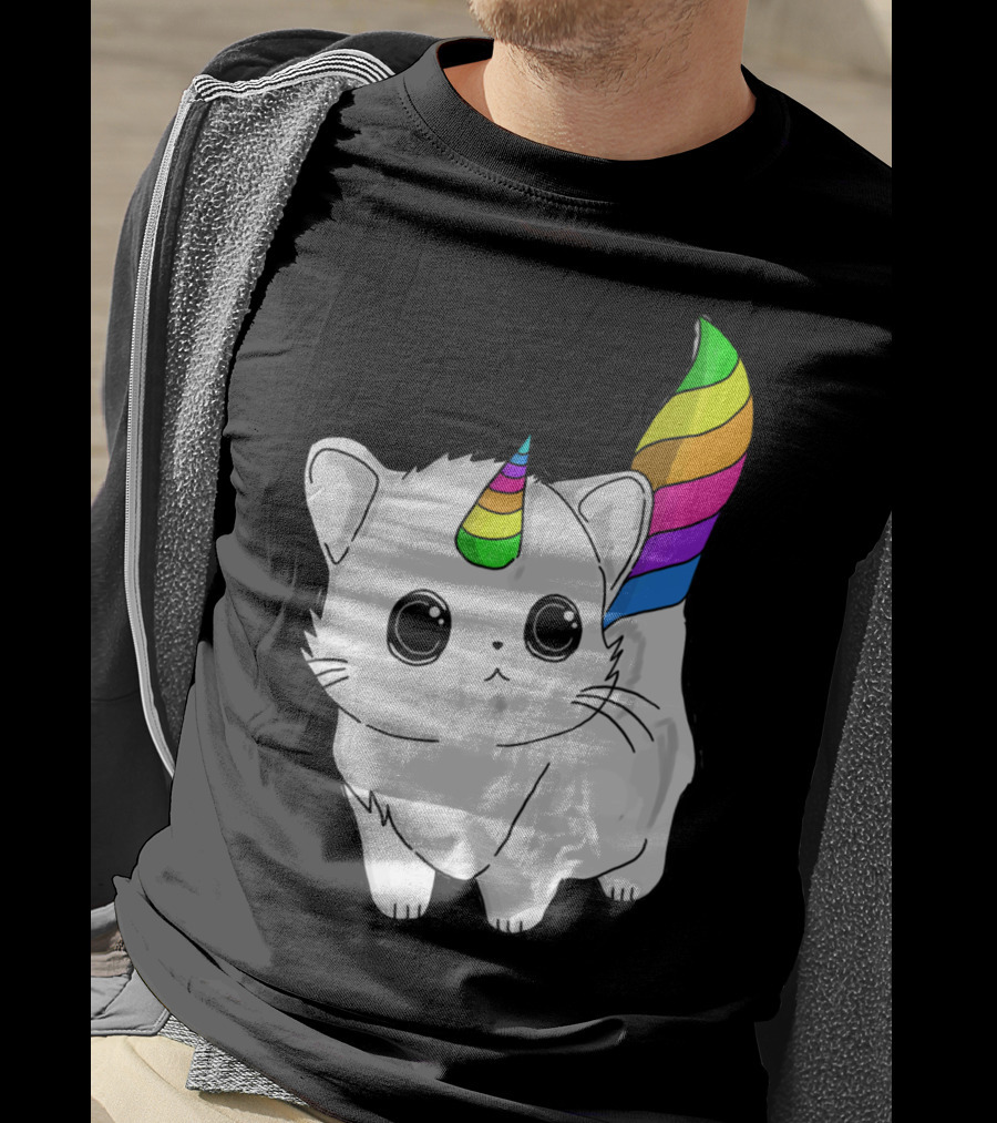 Caticorn Unicorn Rainbow Cat For Girls Boys Adults T-Shirt