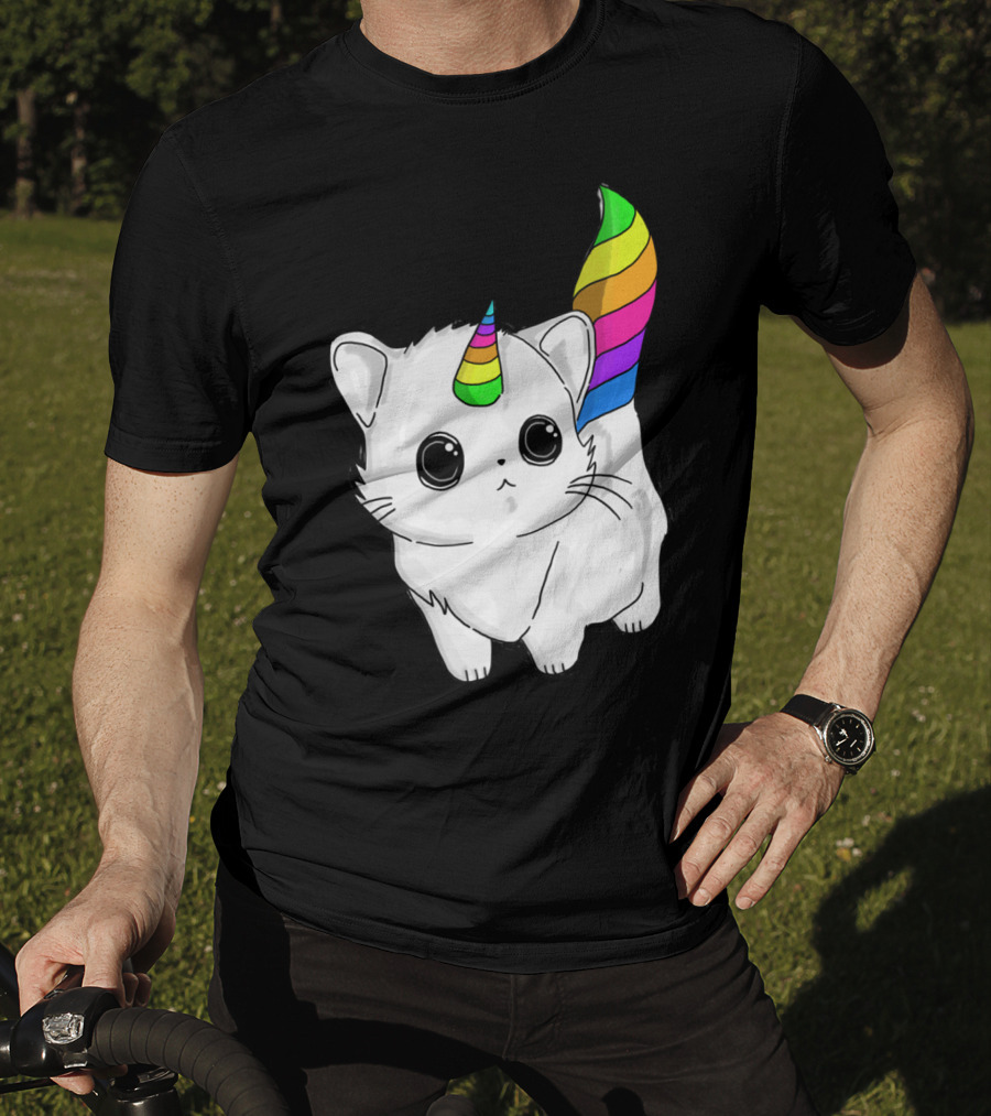 Caticorn Unicorn Rainbow Cat For Girls Boys Adults T-Shirt