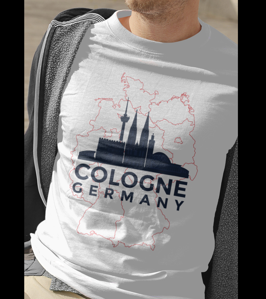 Cologne Germany Koln Skyline And Map Souvenir T-Shirt