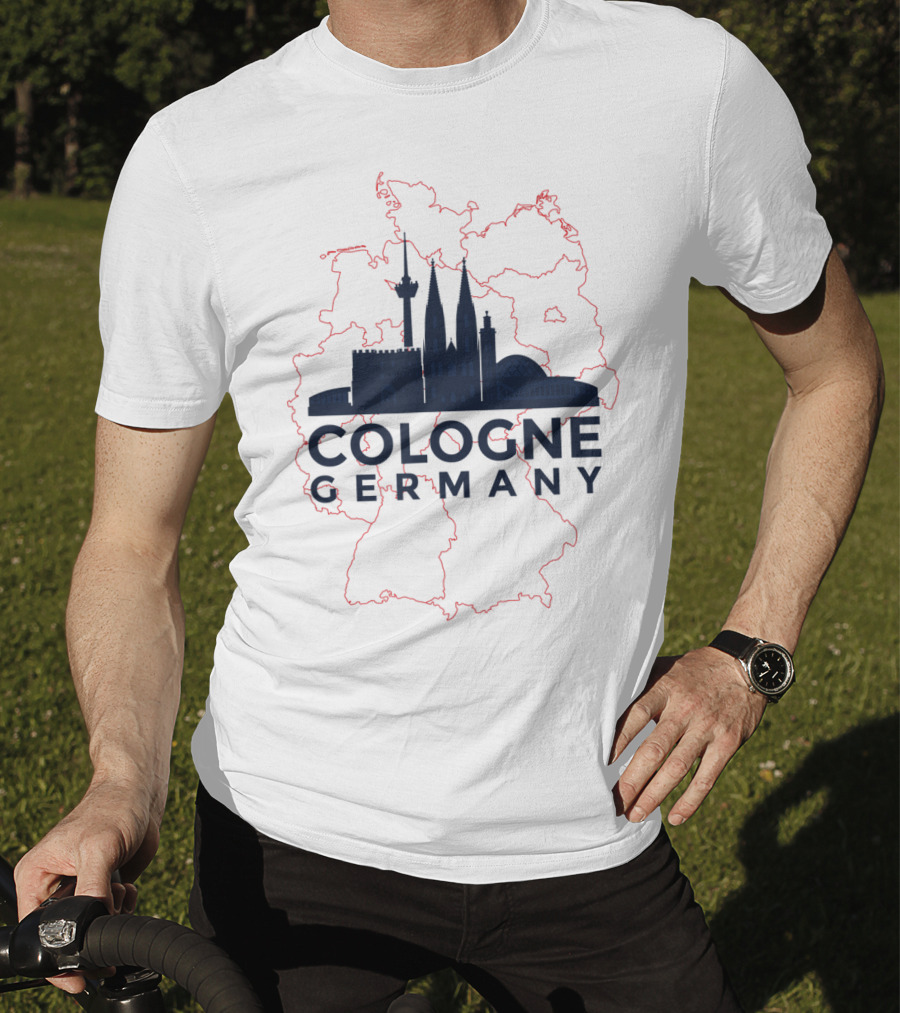 Cologne Germany Koln Skyline And Map Souvenir T-Shirt