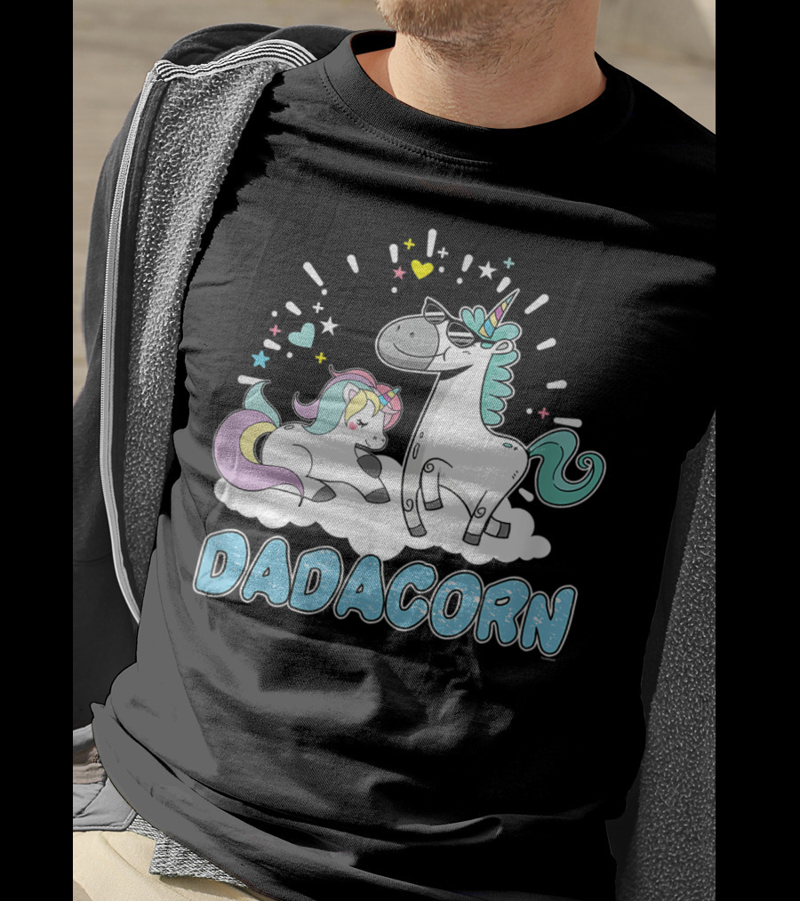 Dadacorn Cool Father Cute Unicorn Birthday T-Shirt