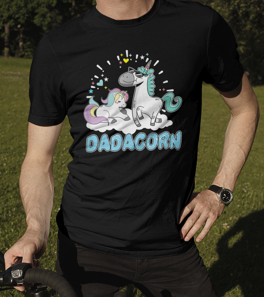 Dadacorn Cool Father Cute Unicorn Birthday T-Shirt