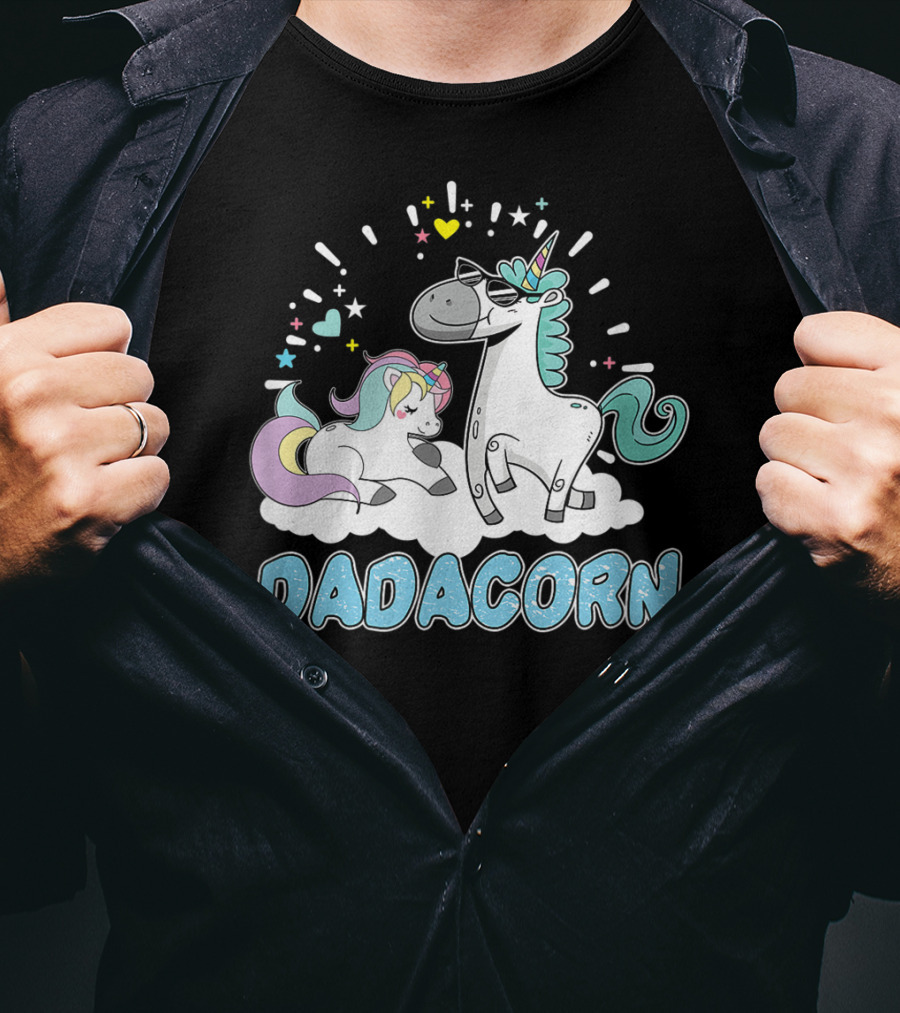Dadacorn Cool Father Cute Unicorn Birthday T-Shirt