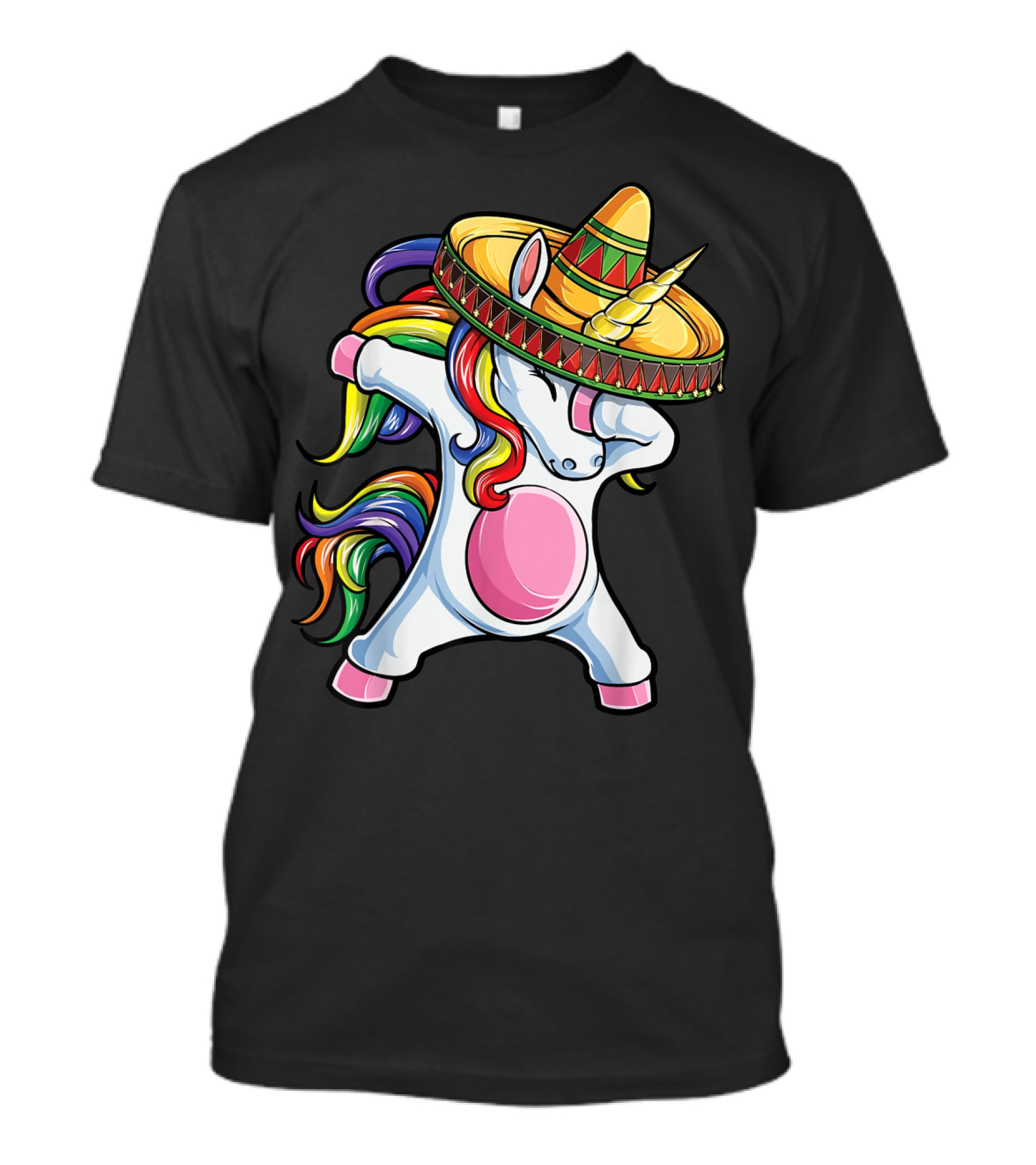 Dabbing Unicorn With Sombrero Cinco De Mayo T-Shirt