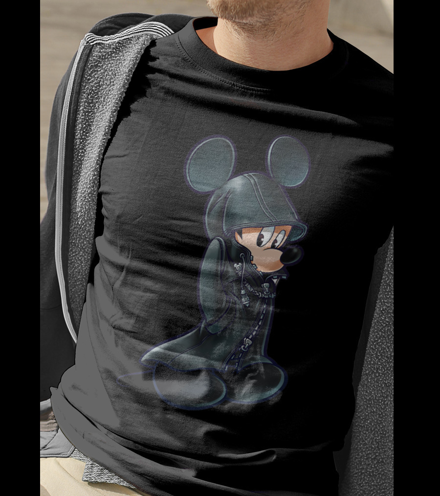 Disney Kingdom Hearts King Mickey Black Hooded Coat T-Shirt