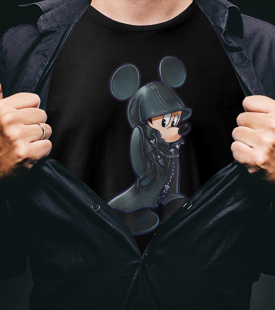 Disney Kingdom Hearts King Mickey Black Hooded Coat T-Shirt