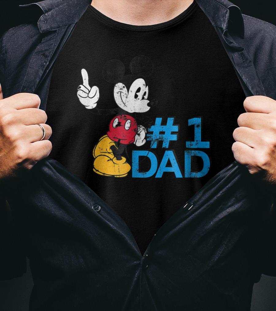 Disney Mickey Mouse #1 Dad Father's Day T-Shirt
