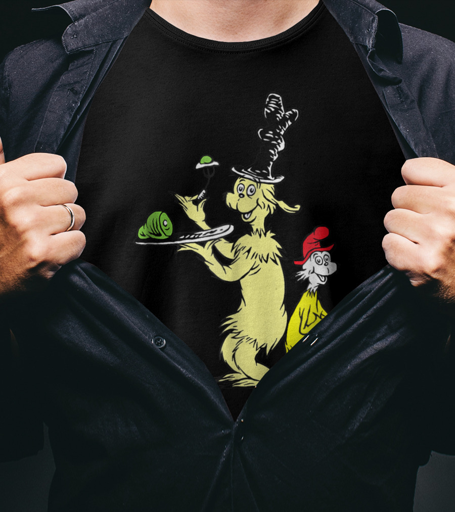 Dr Seuss Sam I Am With Green Eggs And Ham Iconic Characters T-Shirt