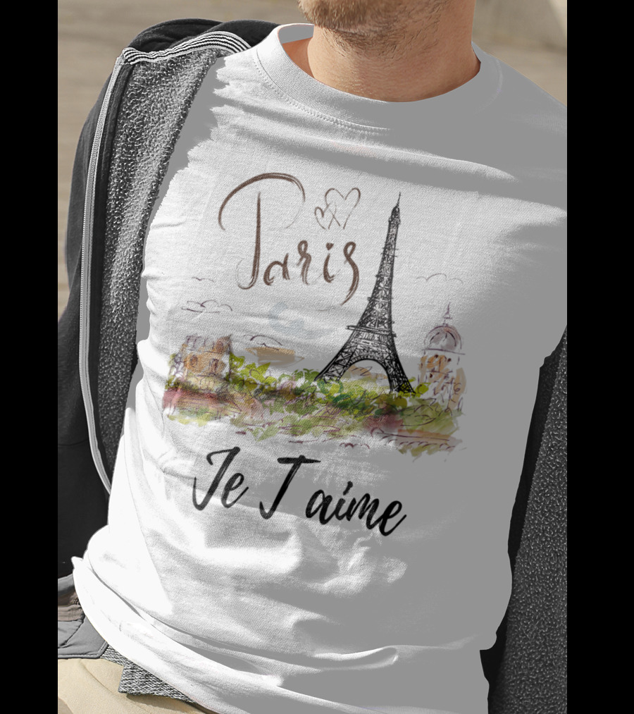 Paris Eiffel Tower Je T'aime Vintage Love Paris Fran T-Shirt