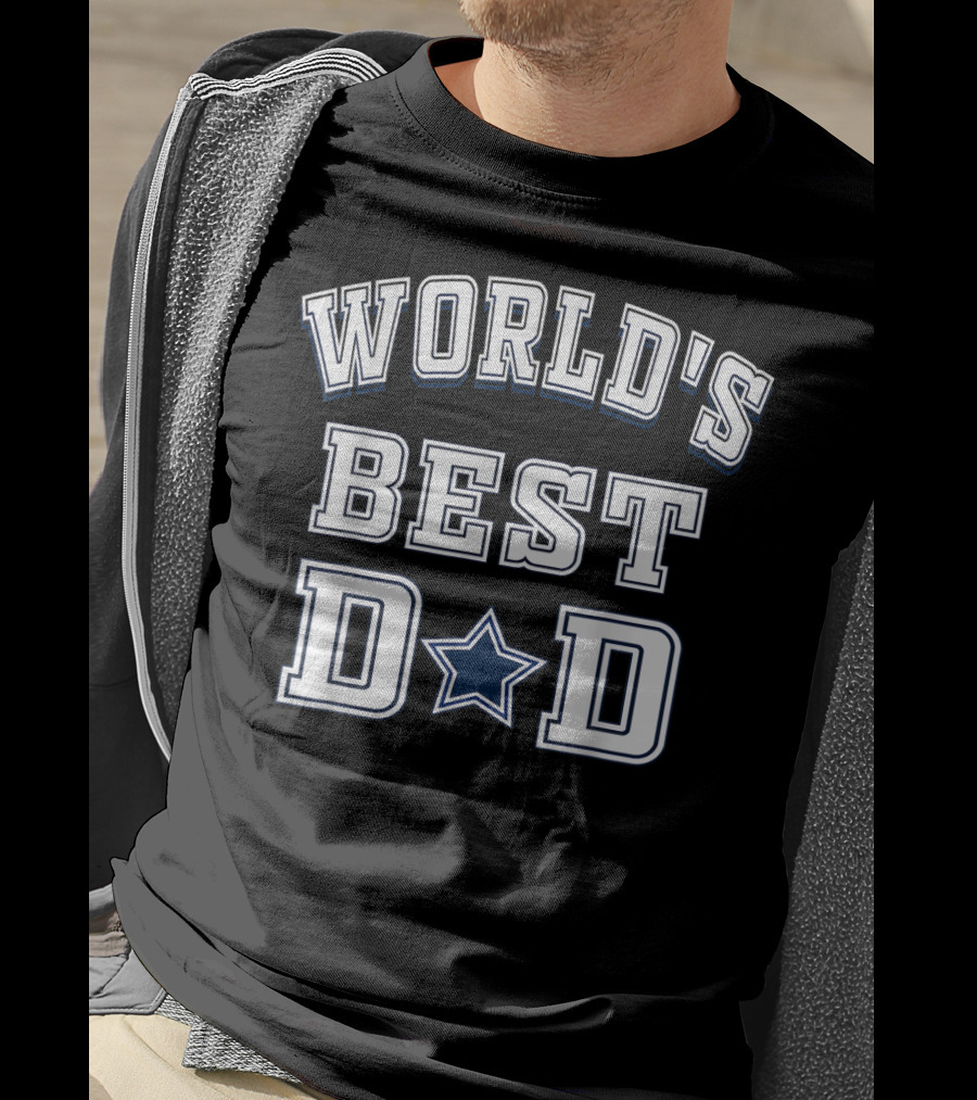 World's Best Dad Father's Day Flag Football Dallas Fans T-Shirt