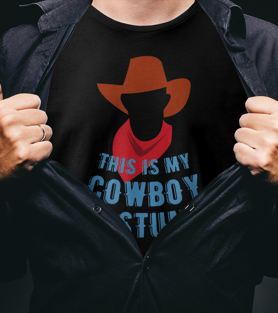 This Is My Cowboy Costume Funny Cowboy Hat Kids Western T-Shirt