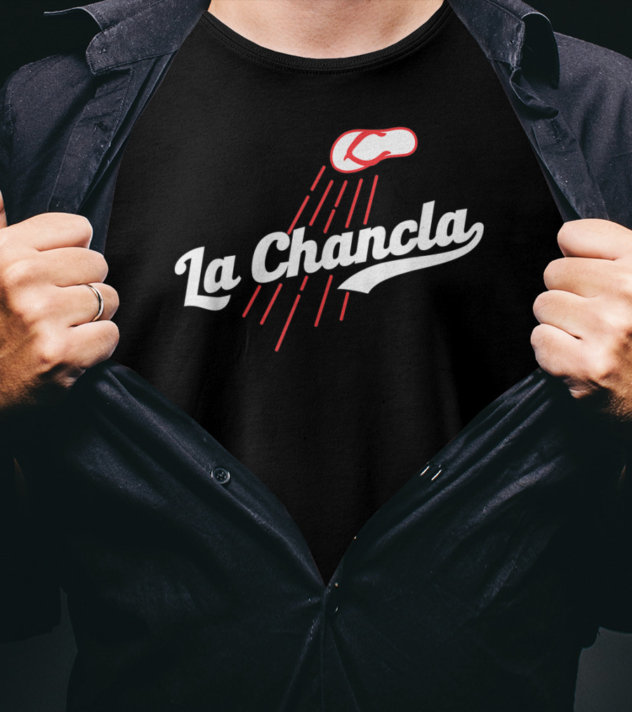 La Chancla Mexico Baseball Humor Flying Sandal T-Shirt