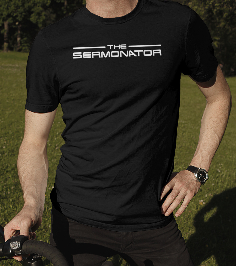 Funny Pastor Men The Sermonator Terminator T-Shirt