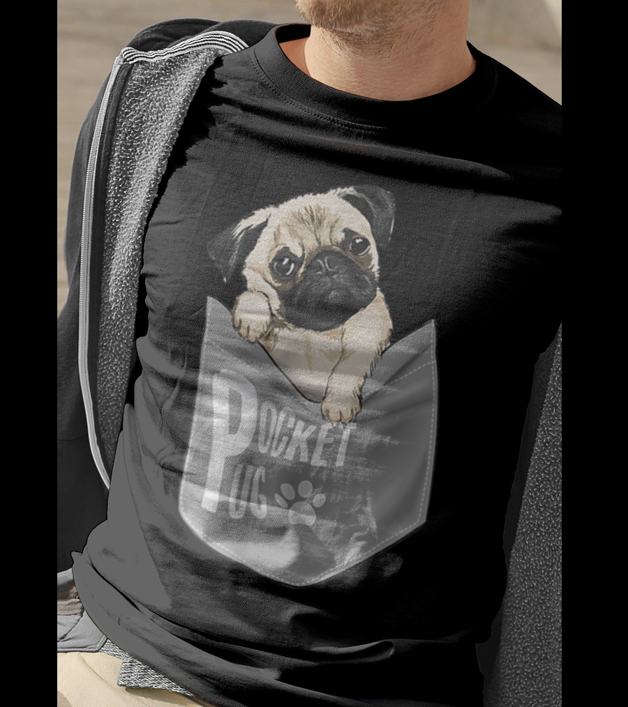 Pocket Pug Funny Cute Dog Pug T-Shirt