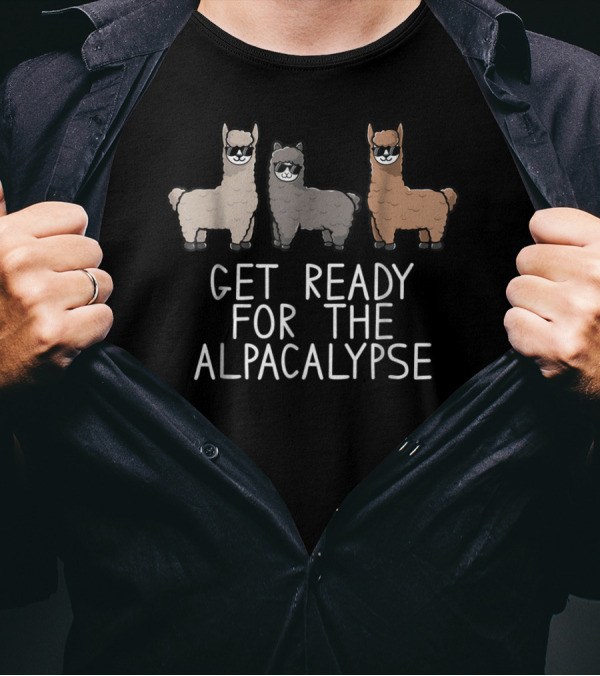 Get Ready For The Alpacalypse Funny Alpaca Trio T-Shirt