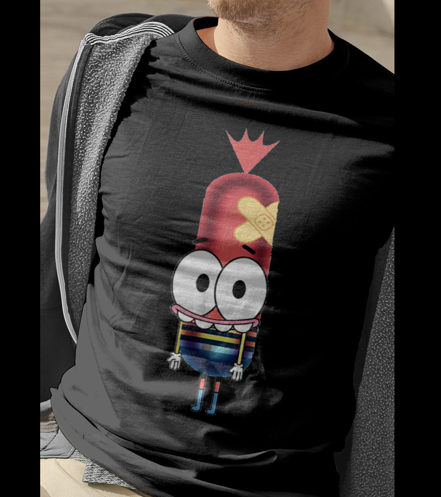 Funny Silly Idea Pinky Hotdog Cartoon Character T-Shirt