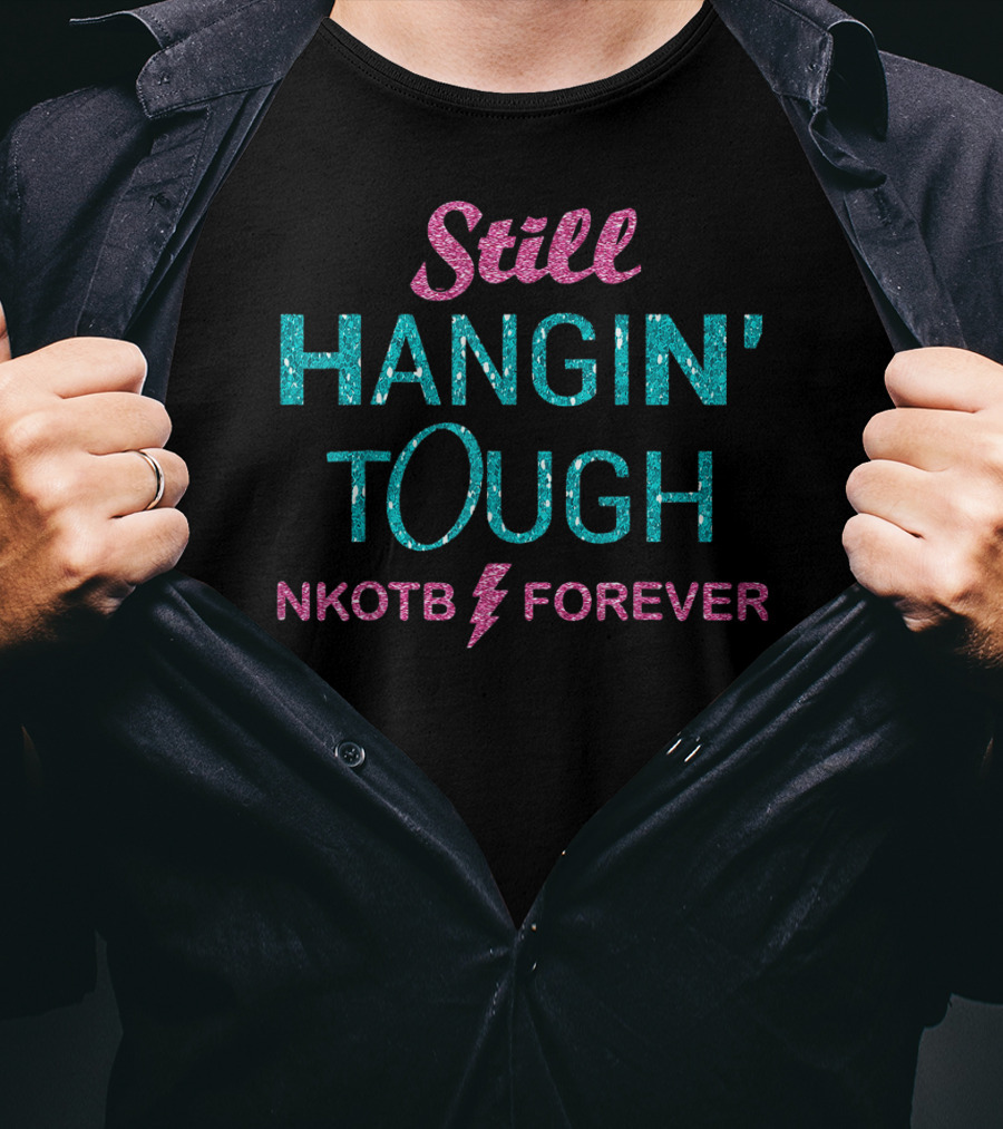 Still Hangin' Tough NKOTB Forever Girl Fan Pink Block Vinta T-Shirt