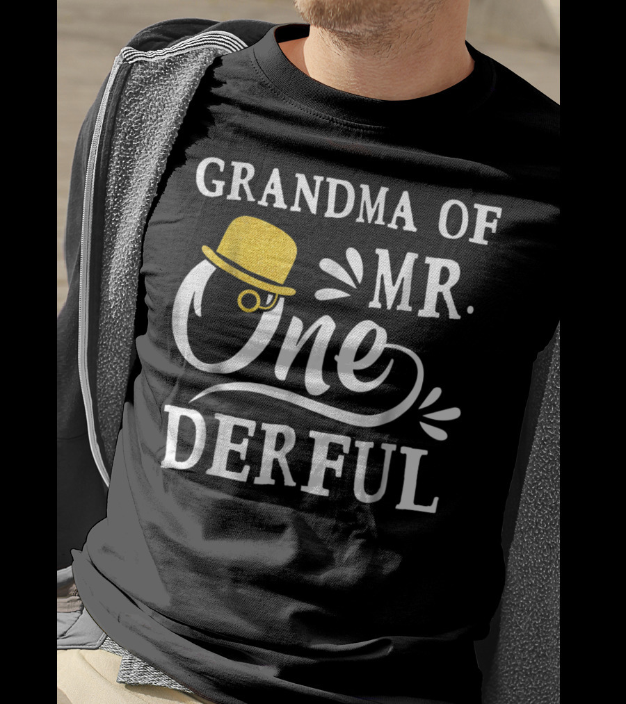 Grandma Of Mr. Onederful Bo's 1st Birthday T-Shirt