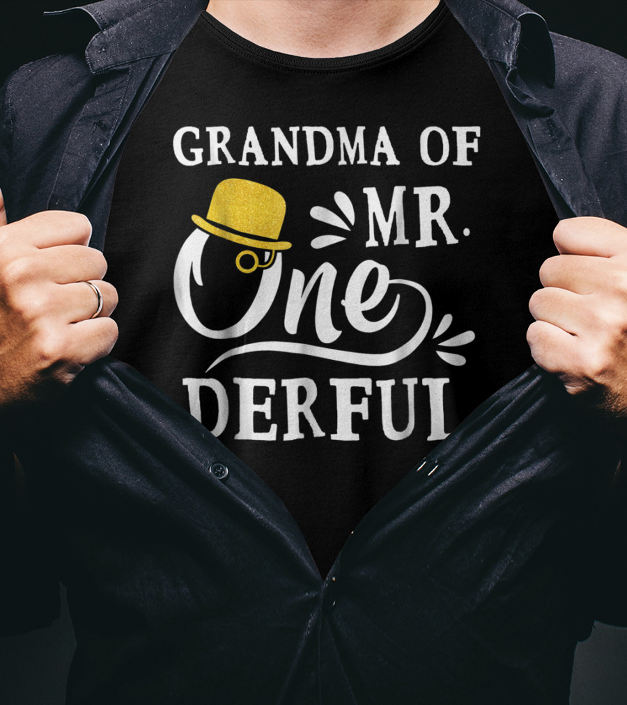 Grandma Of Mr. Onederful Bo's 1st Birthday T-Shirt