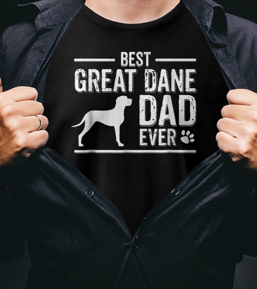 Best Great Dane Dad Ever Paw Prints T-Shirt