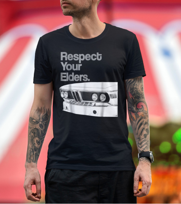 Premium T-Shirt: Respect Your Elders Vintage Euro Car Front Grille T-Shirt Respect Your Elders Vintage Euro Car Front Grille T-Shirt