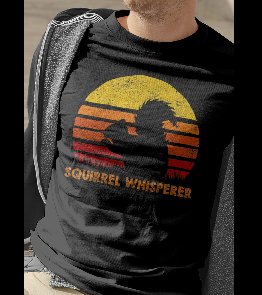 Squirrel Whisperer Sunset Retro T-Shirt