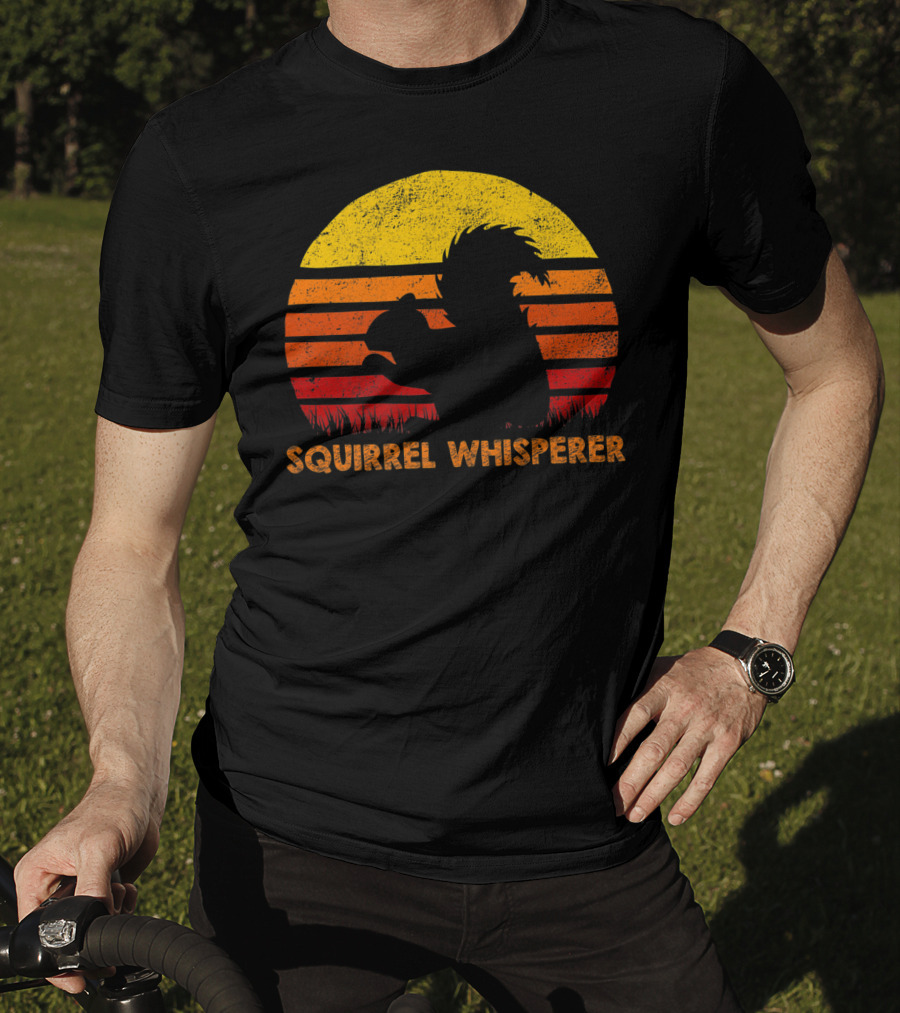 Squirrel Whisperer Sunset Retro T-Shirt