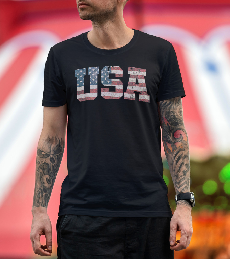 USA US Flag Patriotic 4th Of July America Freedom T-Shirt