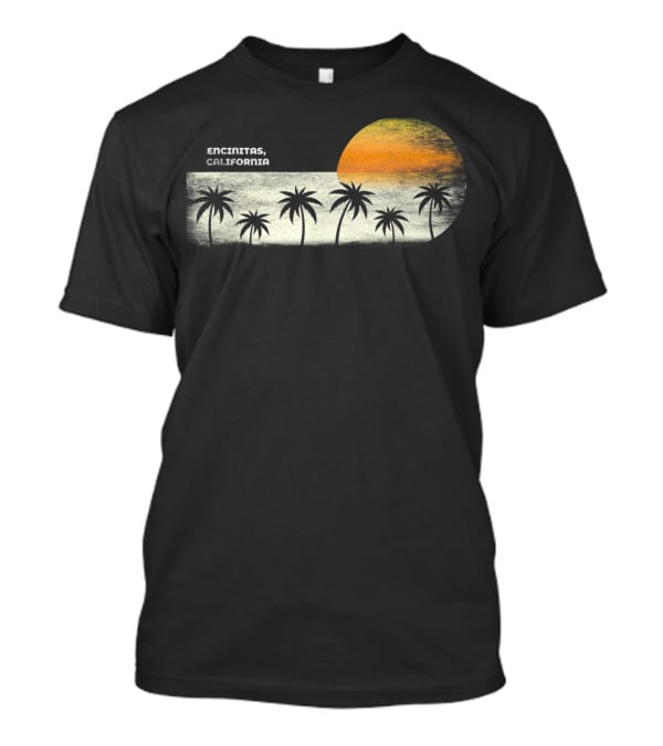 Encinitas California Ocean Sunset With Palm Trees T-Shirt
