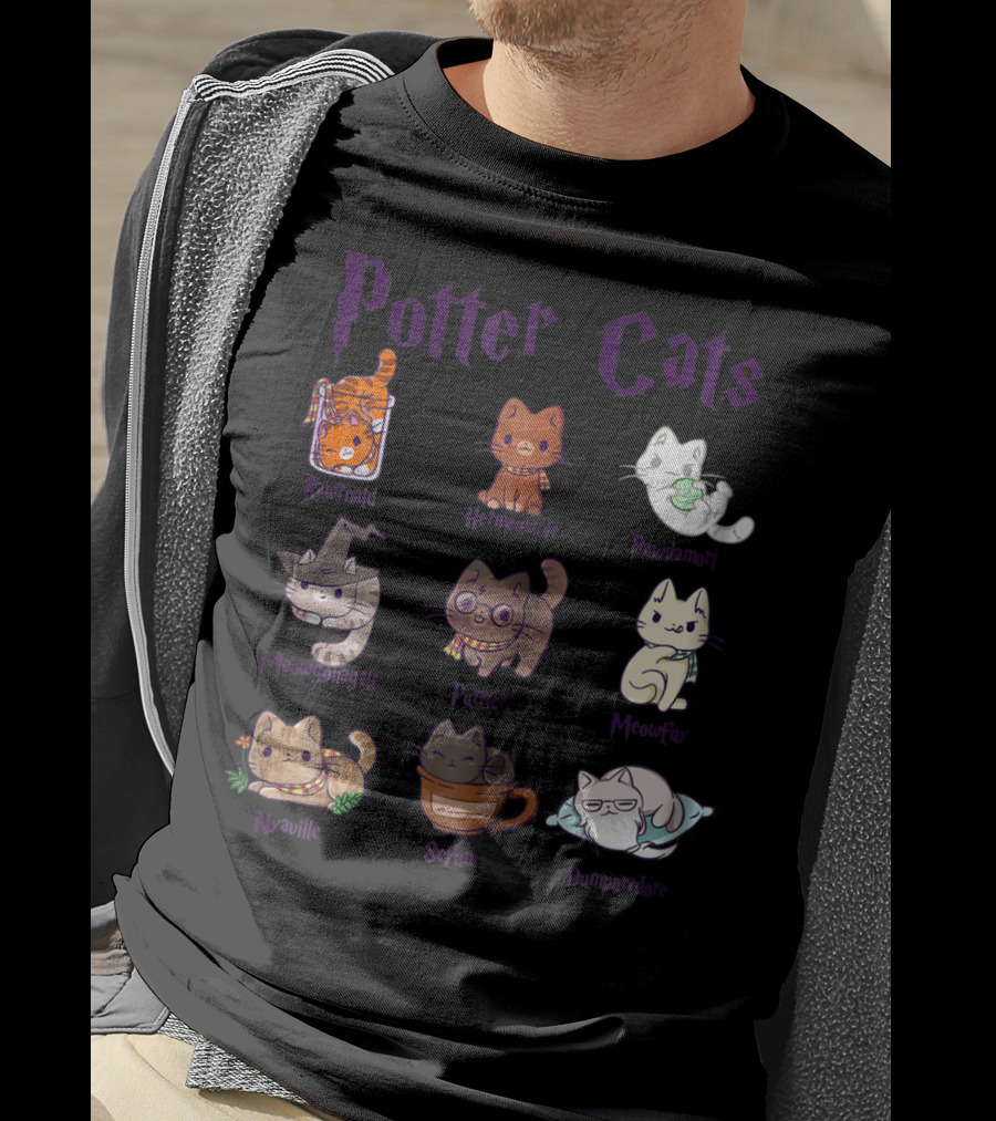 Potter Cats Resnwold Hermiawnie Puurfin Purrdamentor Minervagcatl Severine Dumblepurr Kitten T-Shirt