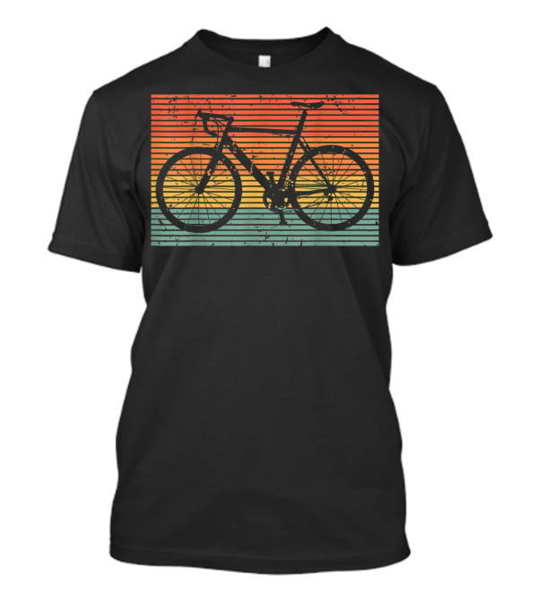 Racing Bicycle Road Bike Racer Uniqu Vintage Sunset Stripe T-Shirt