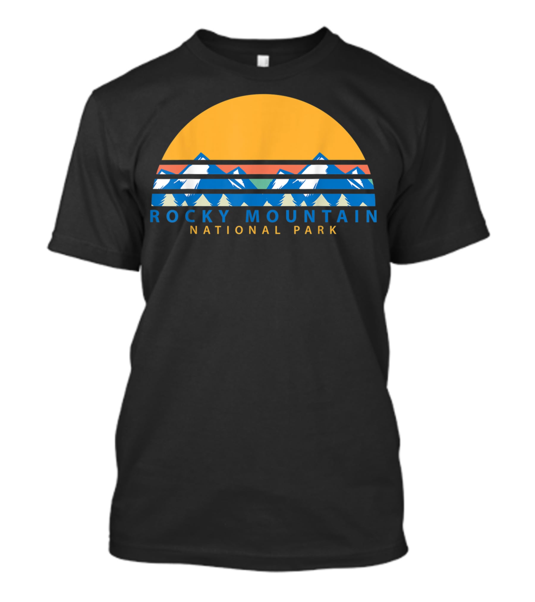 Rocky Mountain National Park Colorado Sunset Peaks Retro Vintage T-Shirt