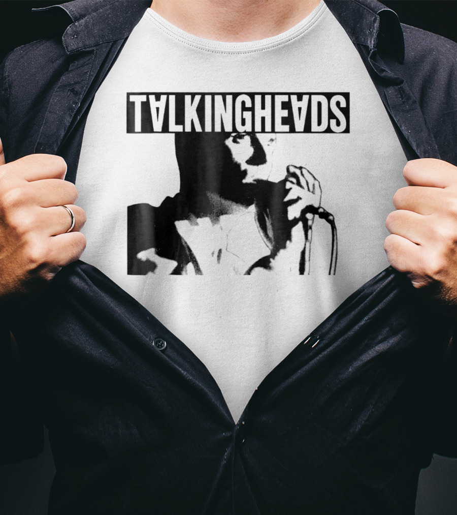 TALKING HEADS Neon Silhouette Microphone Performance T-Shirt