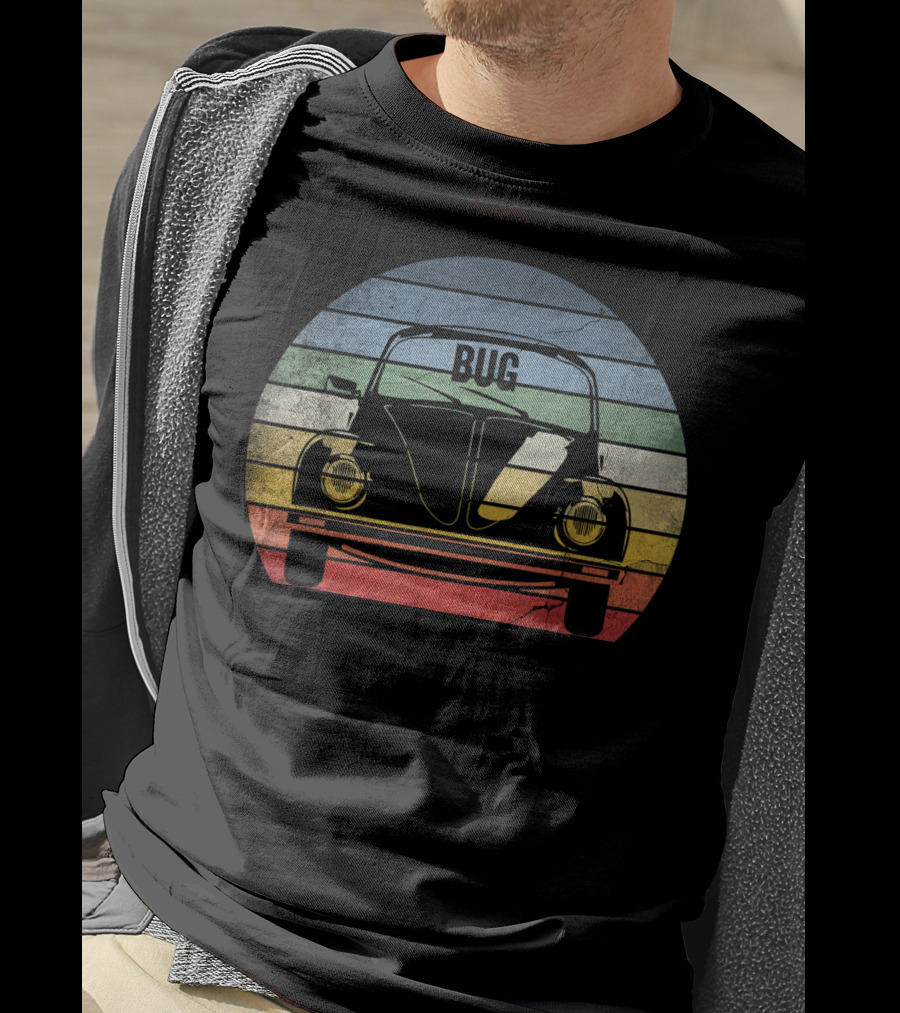 Classicbeetle Bug Vintage Stripes Retro T-Shirt
