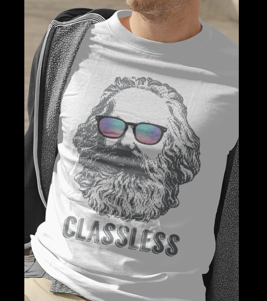 Classless Karl Marx Marxist Marxism With Sunglasses Iconic T-Shirt