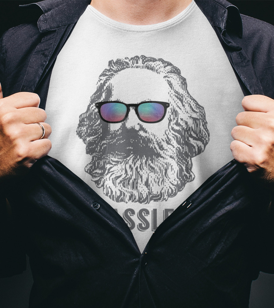 Classless Karl Marx Marxist Marxism With Sunglasses Iconic T-Shirt