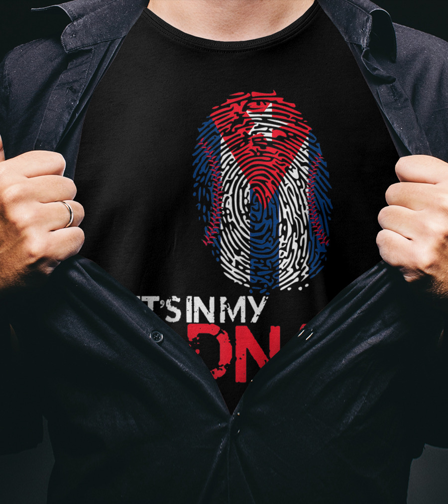 Cuba Baseball Cuban Flag It's In My DNA T-Shirt
