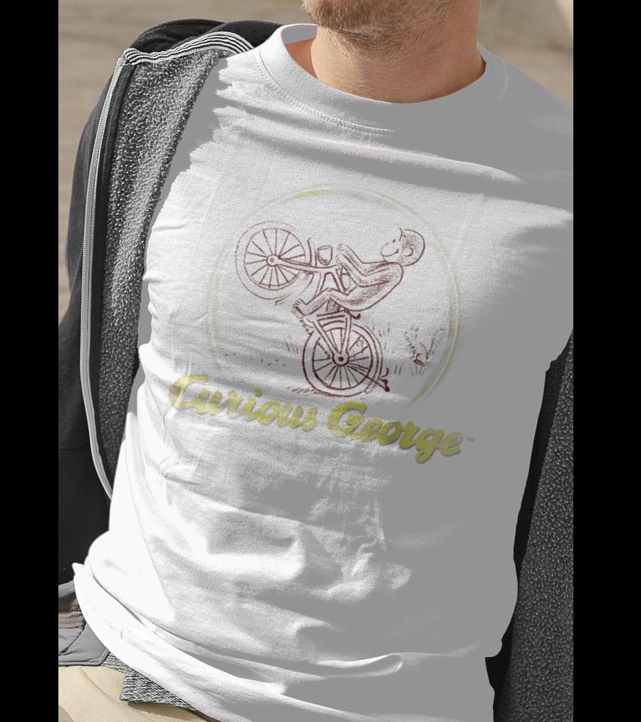 Curious George Bicycle Ride Classic Circle T-Shirt