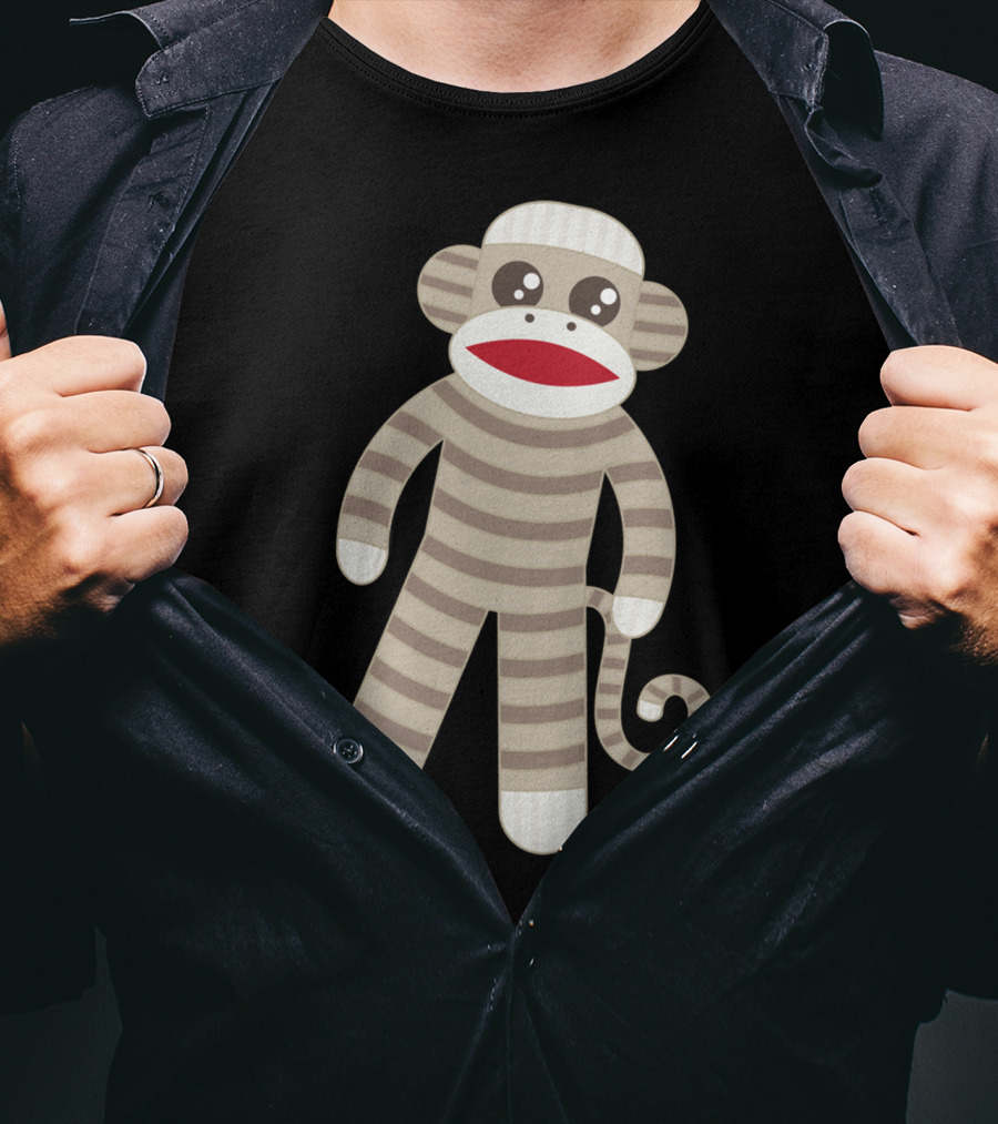 Cute Classic Striped Sock Monkey Toy T-Shirt