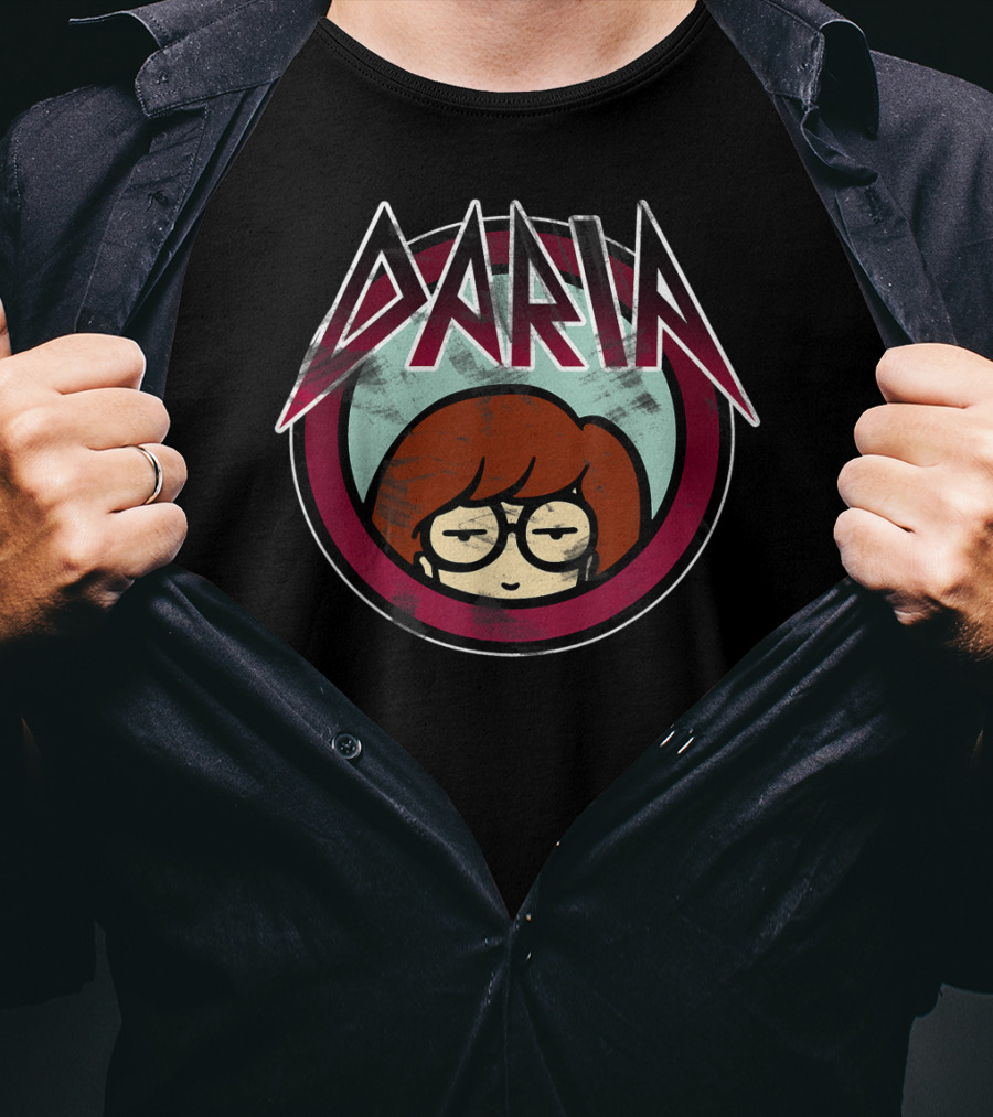 Daria Classic Metal Logo Grunge Style Icon With Glasses T-Shirt