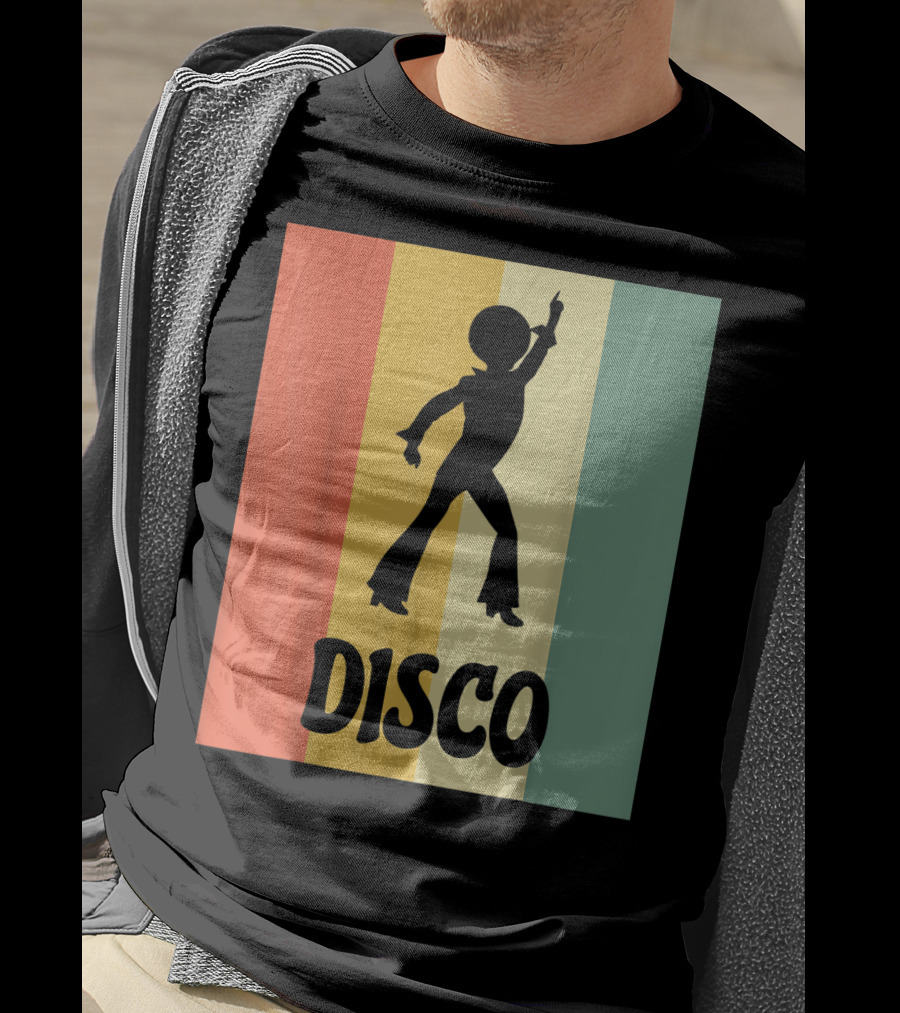 Disco Retro Funk Groove On Color Stripes T-Shirt