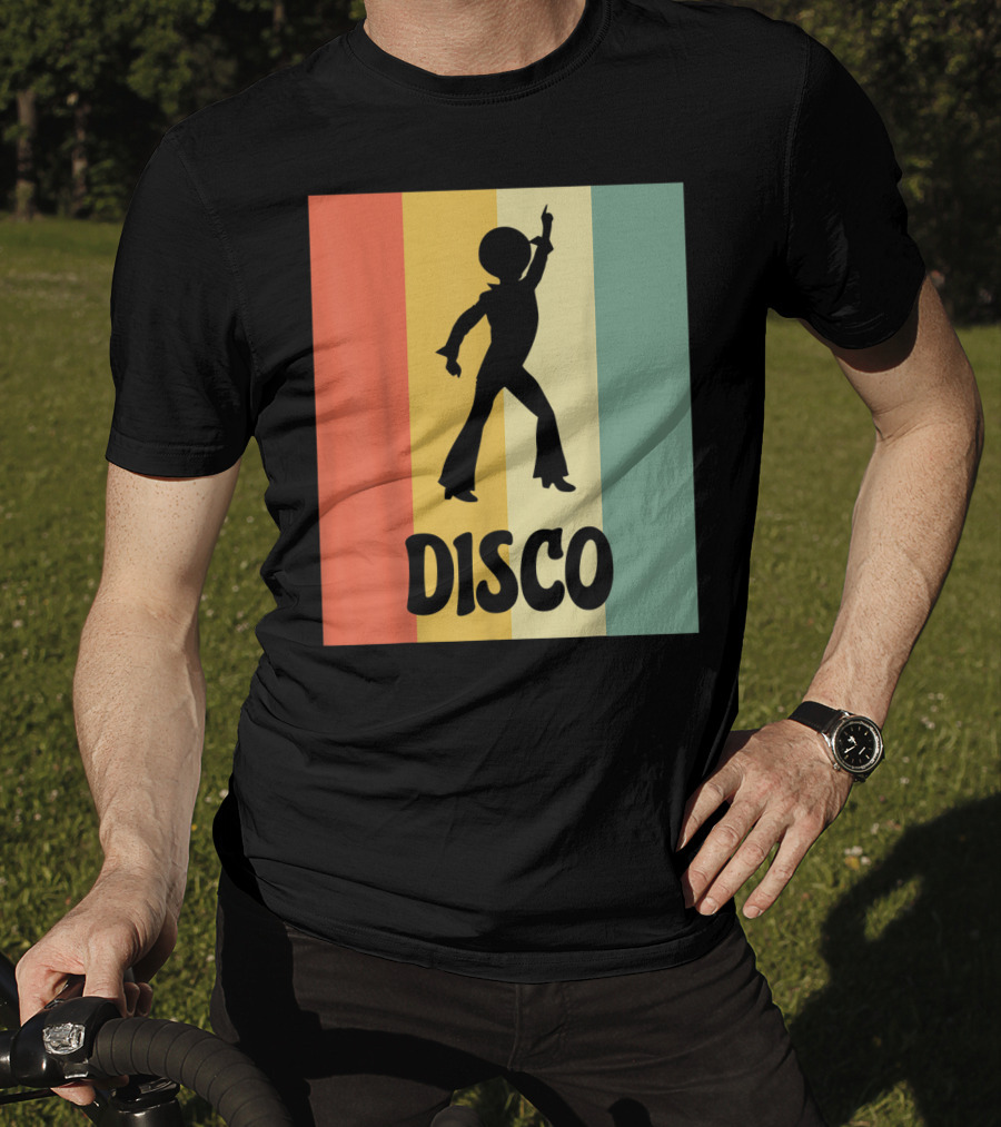 Disco Retro Funk Groove On Color Stripes T-Shirt