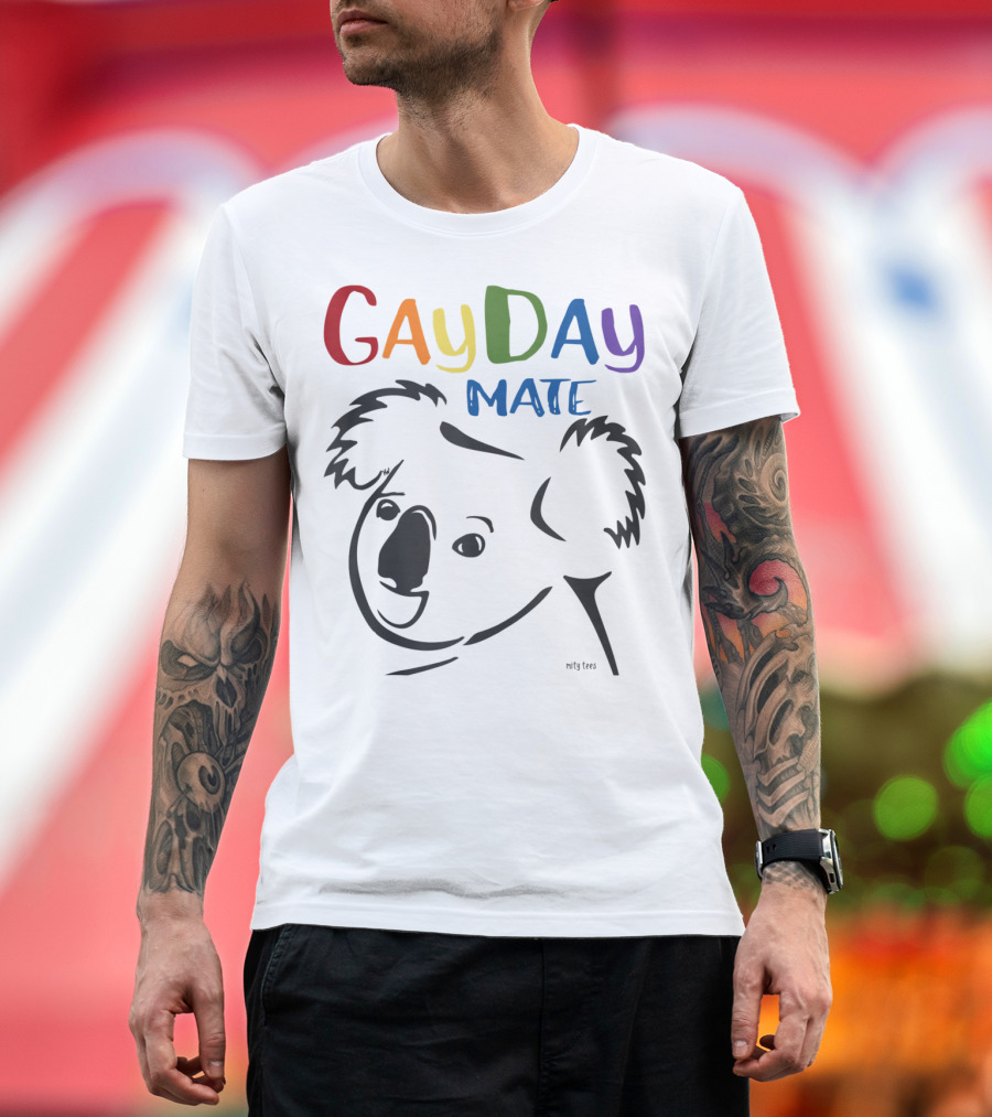 Australian Rainbow Koala Gay Day Mate Greeting T-Shirt