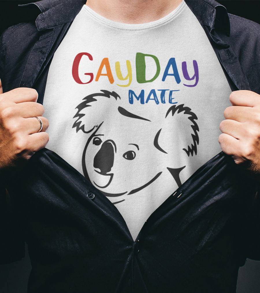 Australian Rainbow Koala Gay Day Mate Greeting T-Shirt