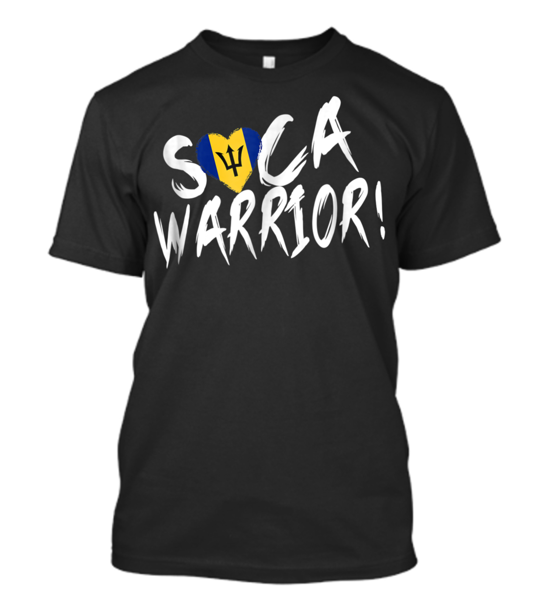 Soca Warrior Barbados Flag Heart West Indian Carnival Fete T-Shirt