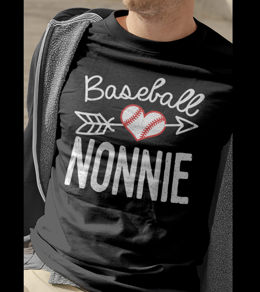 Baseball Nonnie Heart Arrow T-Shirt