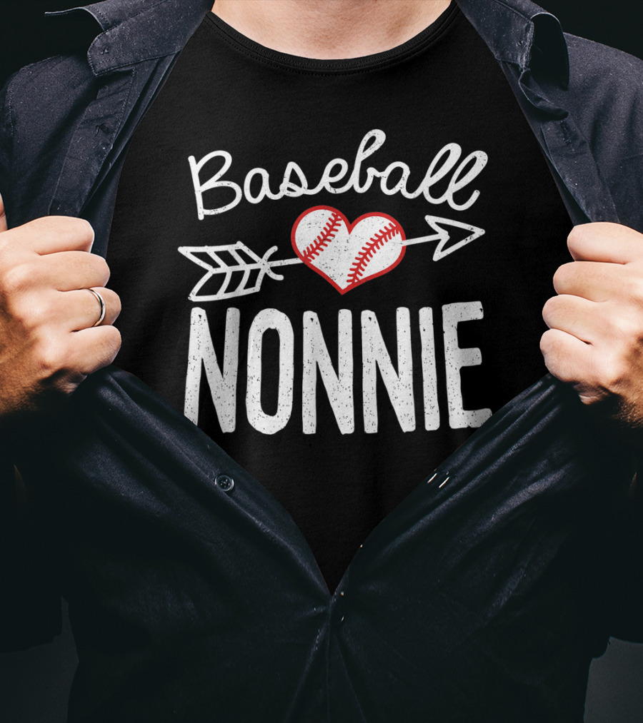 Baseball Nonnie Heart Arrow T-Shirt