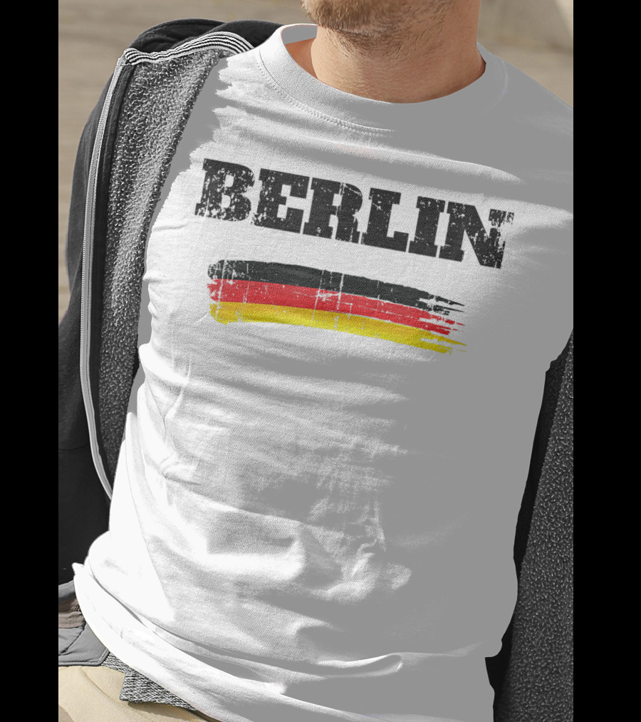 Berlin Germany Black Red Gold Flag Brushstroke T-Shirt
