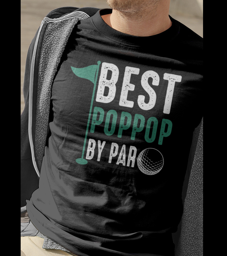 Best Poppop By Par Father's Day Golf Flag T-Shirt